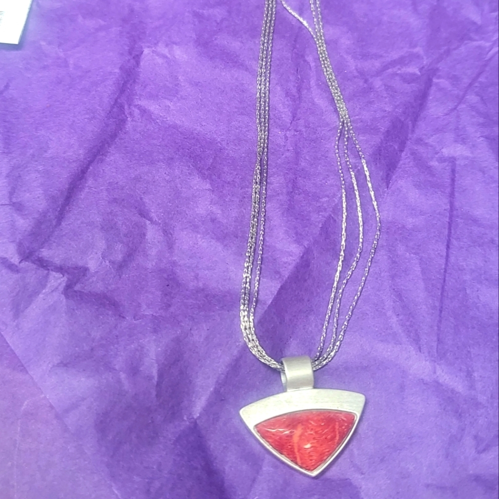 Fredrick Duclos sterling silver and coral necklace.